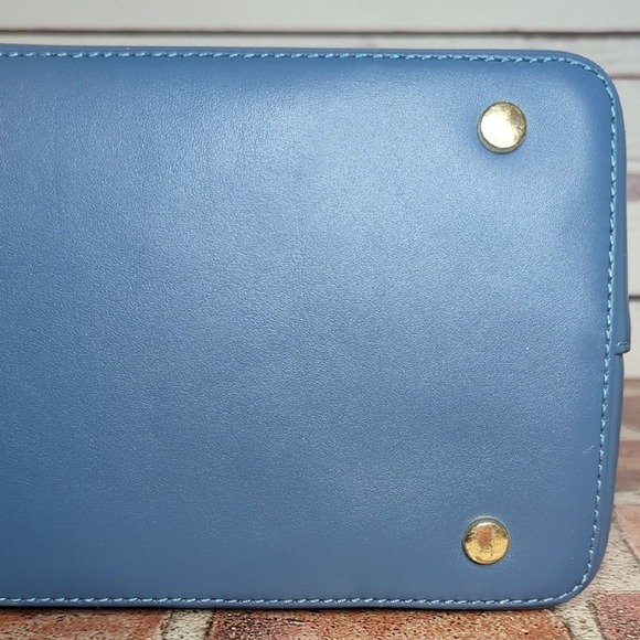 Radley London Anchor Mews‎ Medium Dome Satchel Bag Vintage Blue Gold Minimalist - Picture 12 of 16